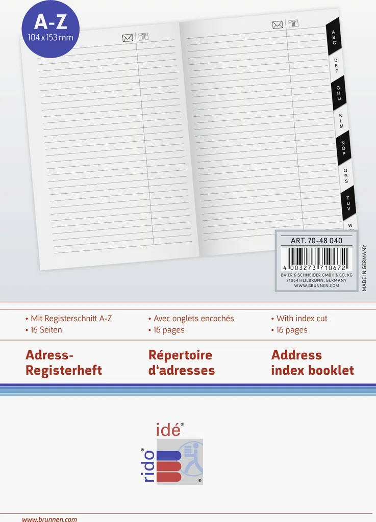 Réorganiser ses Contacts avec le Répertoire A6 Blanc à Onglets Rido