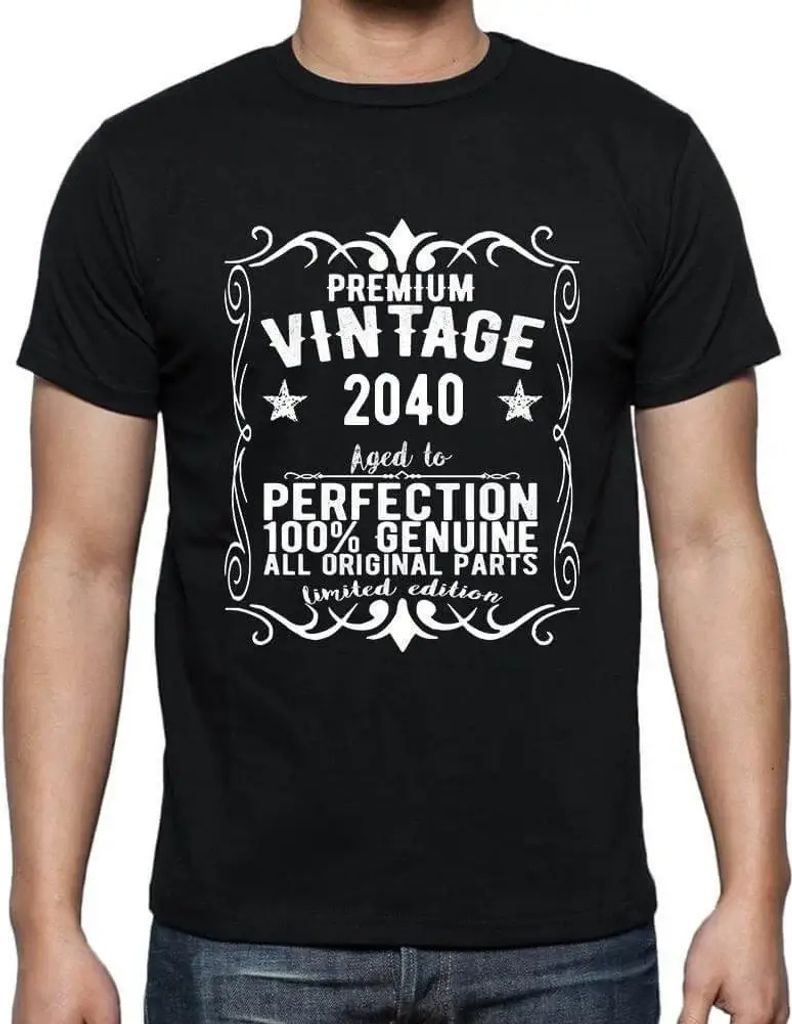 Herren Grafik T-Shirt Alle Originalteile bis zur Perfektion gealtert 2040 – All Original Parts Aged to Perfection 2040 – Öko-Verantwortlich Vi...
