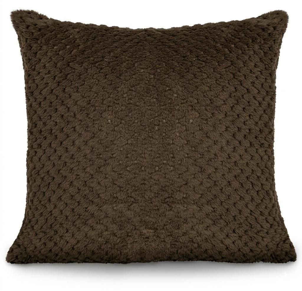 Dekoratives Kissenbezug MONTE 40x40 cm Braun Mikrofaser 100% Polyester mit Reißverschluss