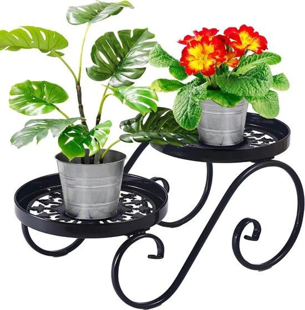 Support pour pots de fleurs vertical 2 niveaux - Gain de place intérieur - 2