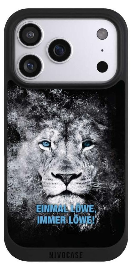 NIVOCASE Handyhülle für Apple iPhone 17 Pro Hülle NIVOpure Case Schwarz Löwe Offizielles Lizenzprodukt TSV 1860 München