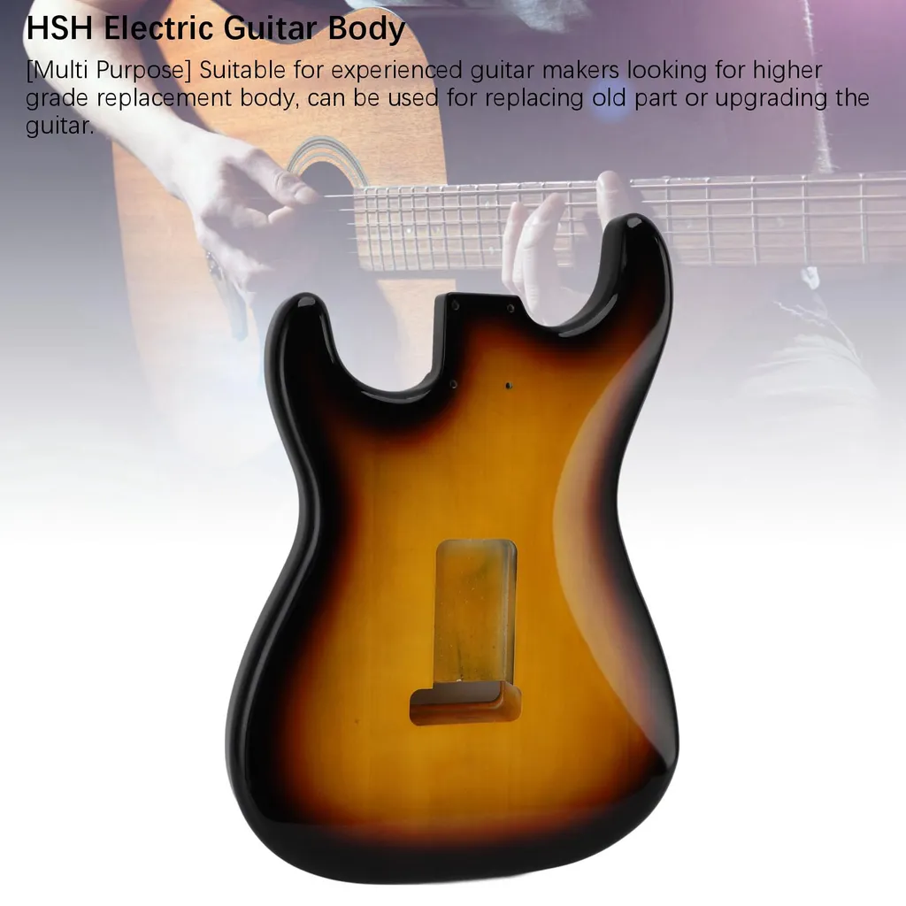 Corps guitare peuplier finition Sunburst 3 tons avec défonce type HSH - 16