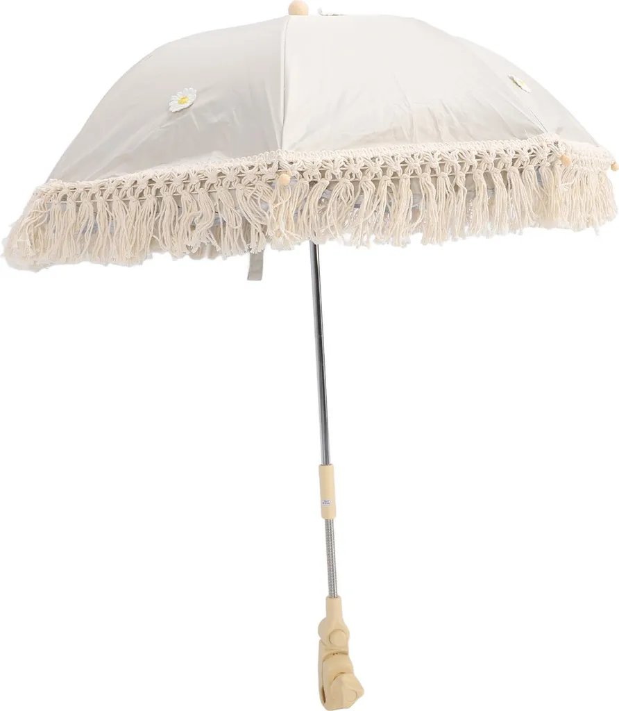 Ombrelle poussette universelle fleurie avec fixation réglable orientable