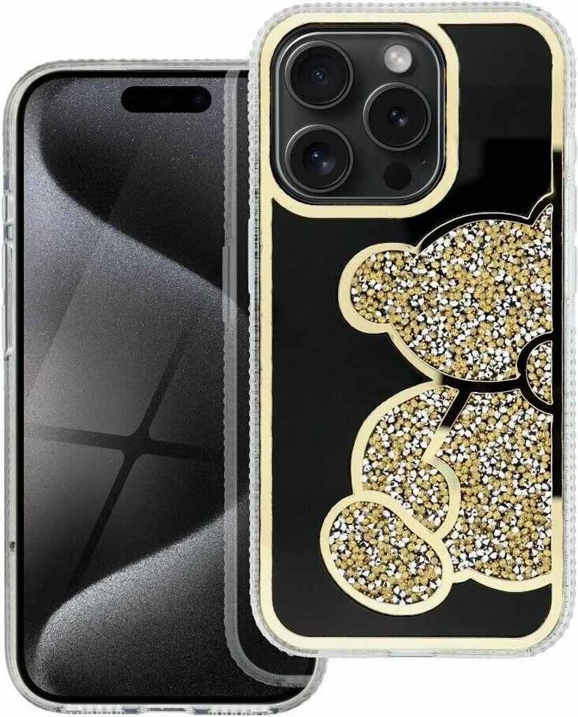 Custodia per iPhone 16 Plus Teddy Bear Oro | Cover Morbida Oro