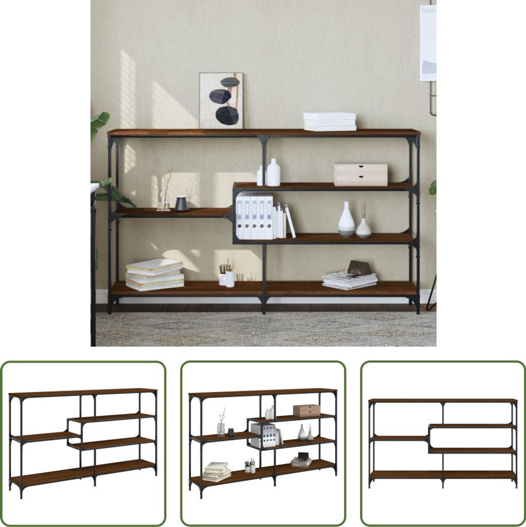 The Living Store Konsolentisch Braun Eichen-Optik 160x32x95 cm Holzwerkstoff