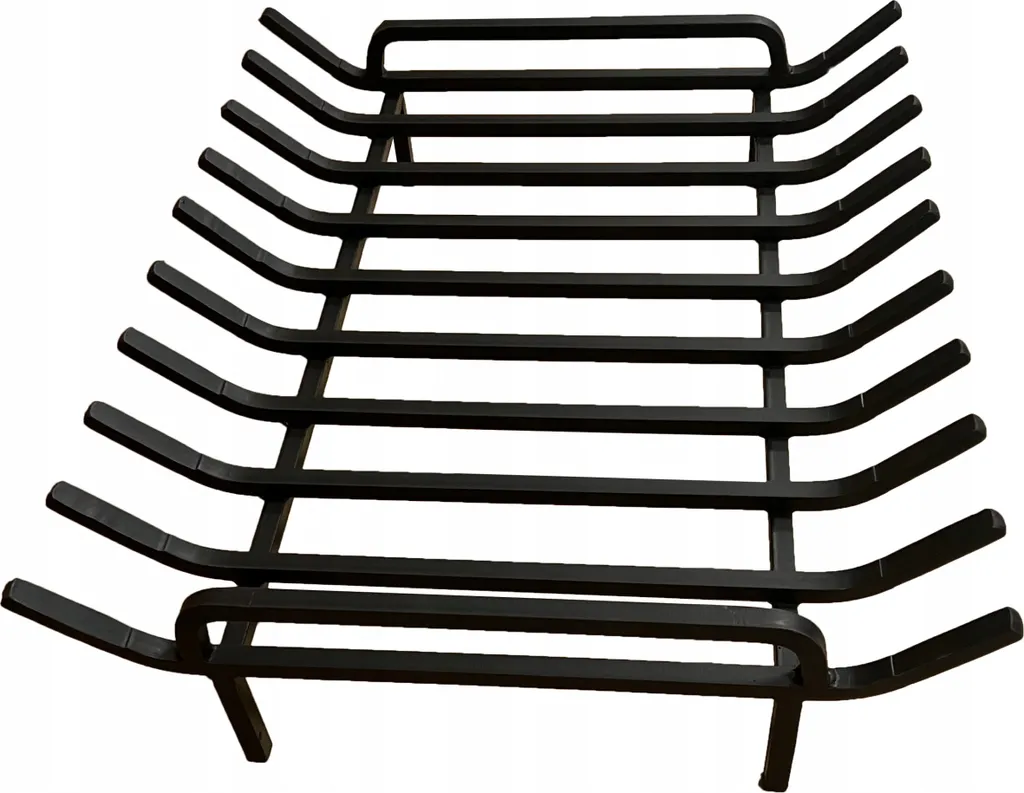 Taquet de cheminée en fonte 65x55cm, grille de bois haute résistance