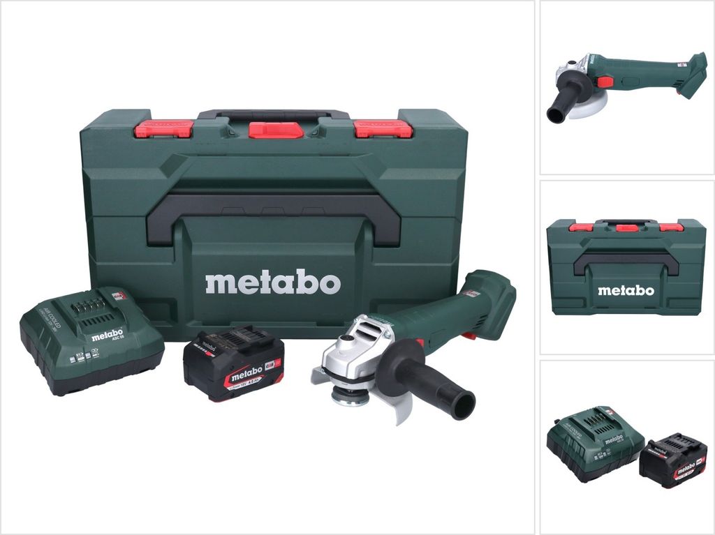 Metabo W 18 7-125 Akku Winkelschleifer 18 V 125 mm + 1x Akku 4,0 Ah + Ladegerät + metaBOX