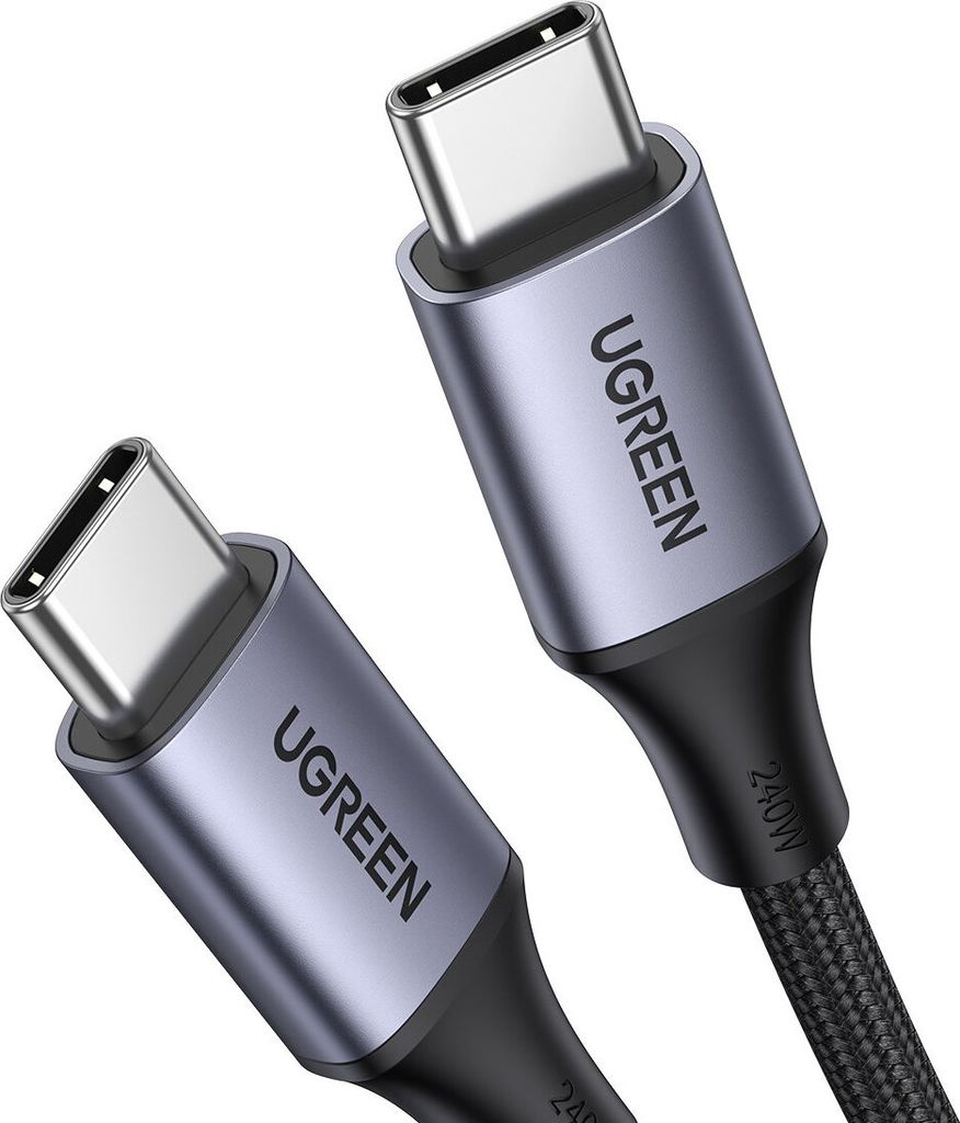 Close-up of two USB-C cables with UGREEN branding.