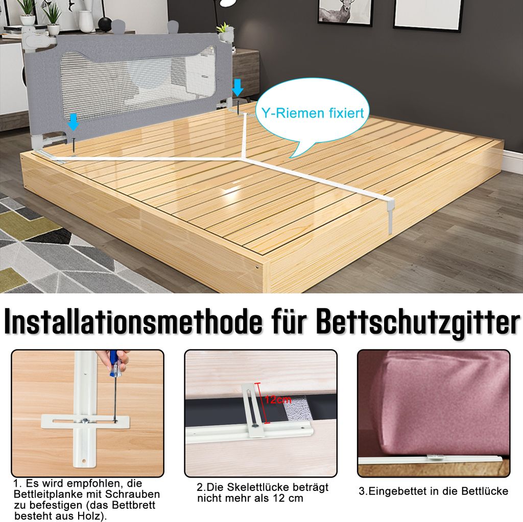 LZQ Fall Out Protection Bed 200cm Bed Rail Detská posteľ Obrázok produktu 14