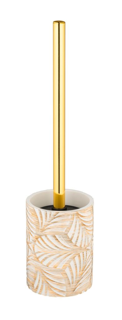 WENKO WC Garnitur Terralba Toiletten Papier Halter Weiß Gold Bürste Ersatz Rolle