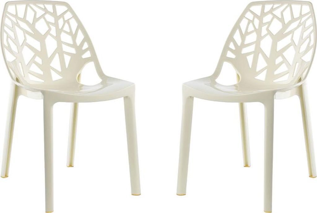 Set 2 transparente Stühle aus Polycarbonat mit modernem, von der Natur inspiriertem Design, robust und stapelbar, ideal für Küche, Esszimmer, B...