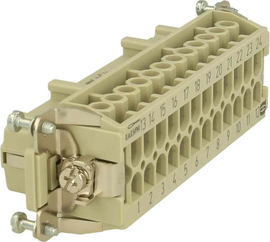 Insert de connecteur femelle 24 pôles Harting Han 24Ex raccordement vis