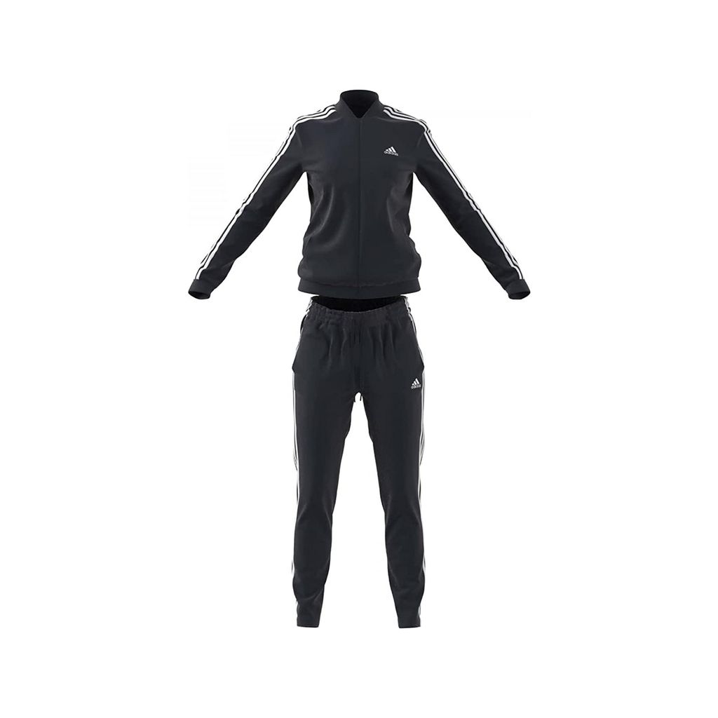 adidas Trainingsanzug für Damen im 3 Streifen Design, Farbe:Dunkelblau, Größe:S