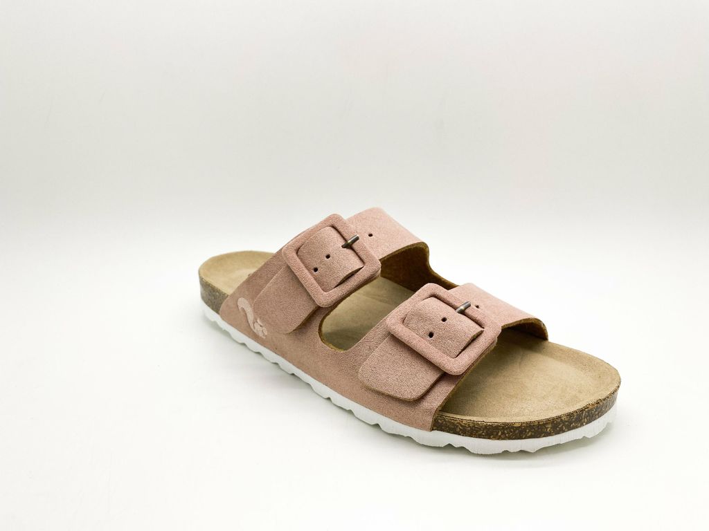 thies Damen Sandalen Rosa mit Klettverschluss und weißer Laufsohle