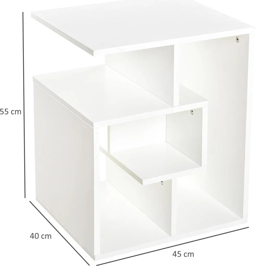 Table basse pour plateau télé - Meuble de salon blanc gain de place - 4