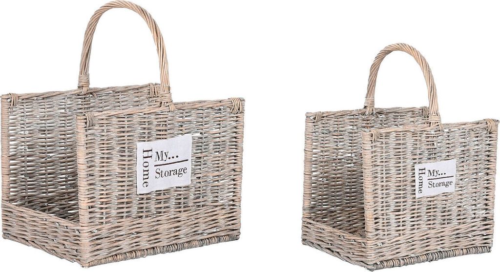 Stojan na palivové dřevo Home ESPRIT přírodní koš 47 x 35 x Obrázek produktu 