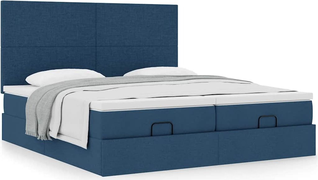 Möbel Ottoman-Bett mit Matratzen Blau 180x200 cm Stoff - Klassische Betten 3313677