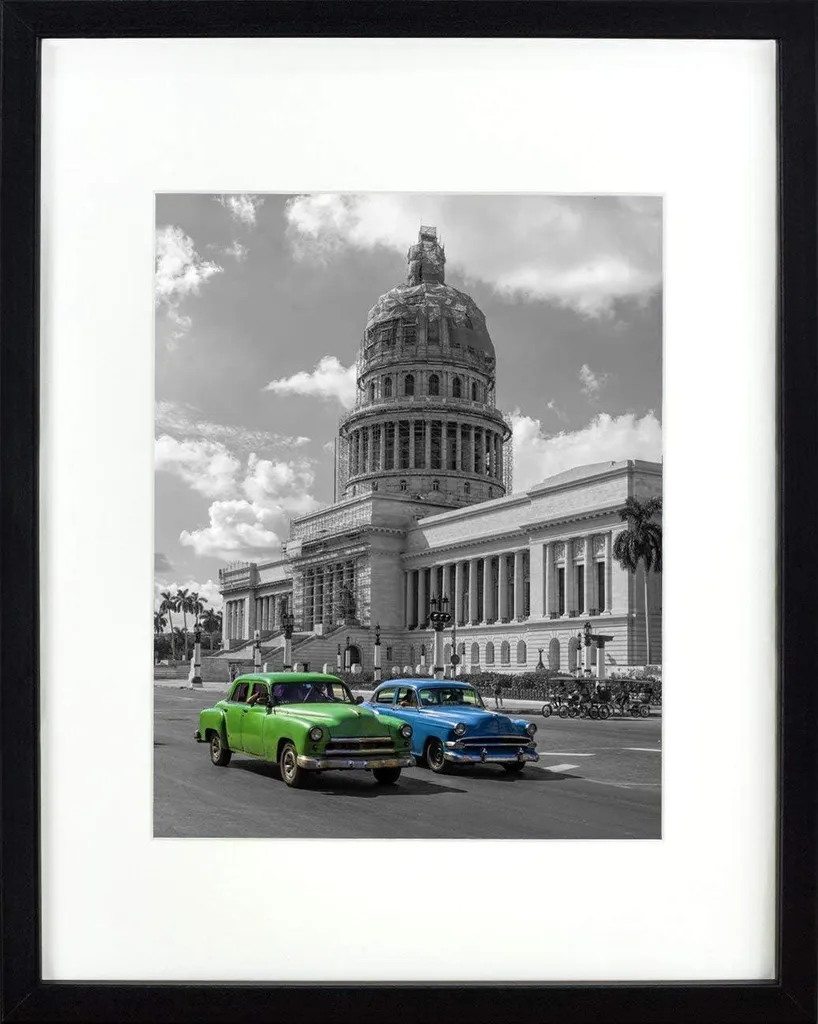 Cadre Photo A3 Robuste avec Passe-partout A4 - Finition Bois et Verre