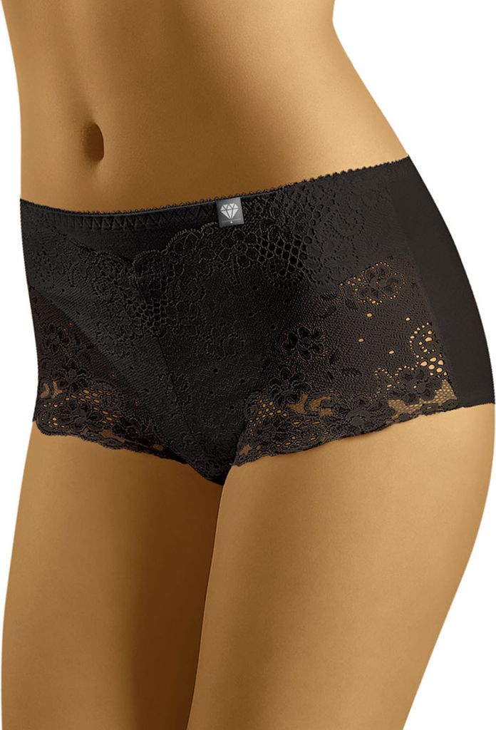Wolbar Damen Hipsters Shorts Unterhose Unterwäsche Spitze 3508 Limited Edition, Schwarz, L