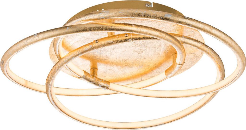 LED Deckenleuchte, gold, Ring Design, Alu, D 50 cm