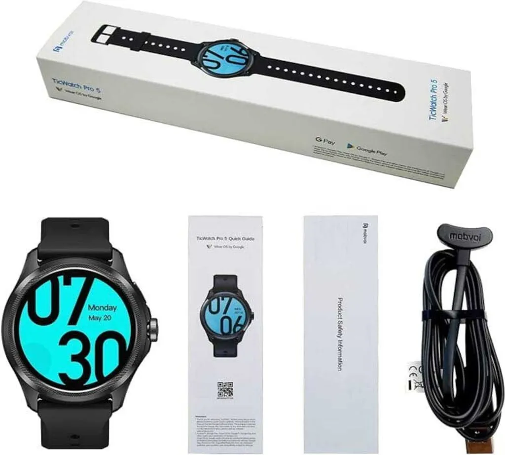 Mobvoi TicWatch Pro 5 Smartwatch Bluetooth Noire avec Double Écran OLED - 10