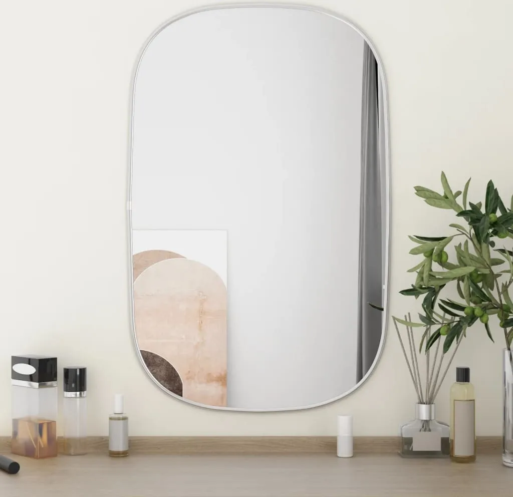 vidaXL Specchio da Parete Argento 70x45 cm - Elegante e Moderno - 7