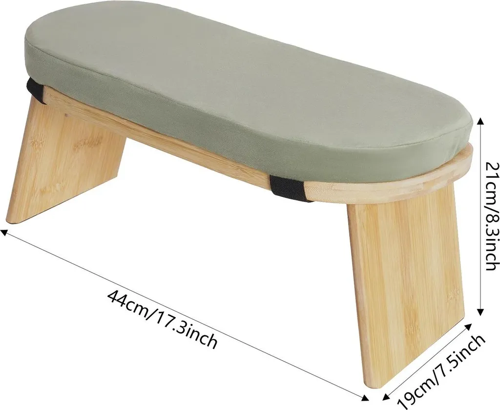 Tabouret de méditation pliable ergonomique vert anti-chocs - Zen-Yoga