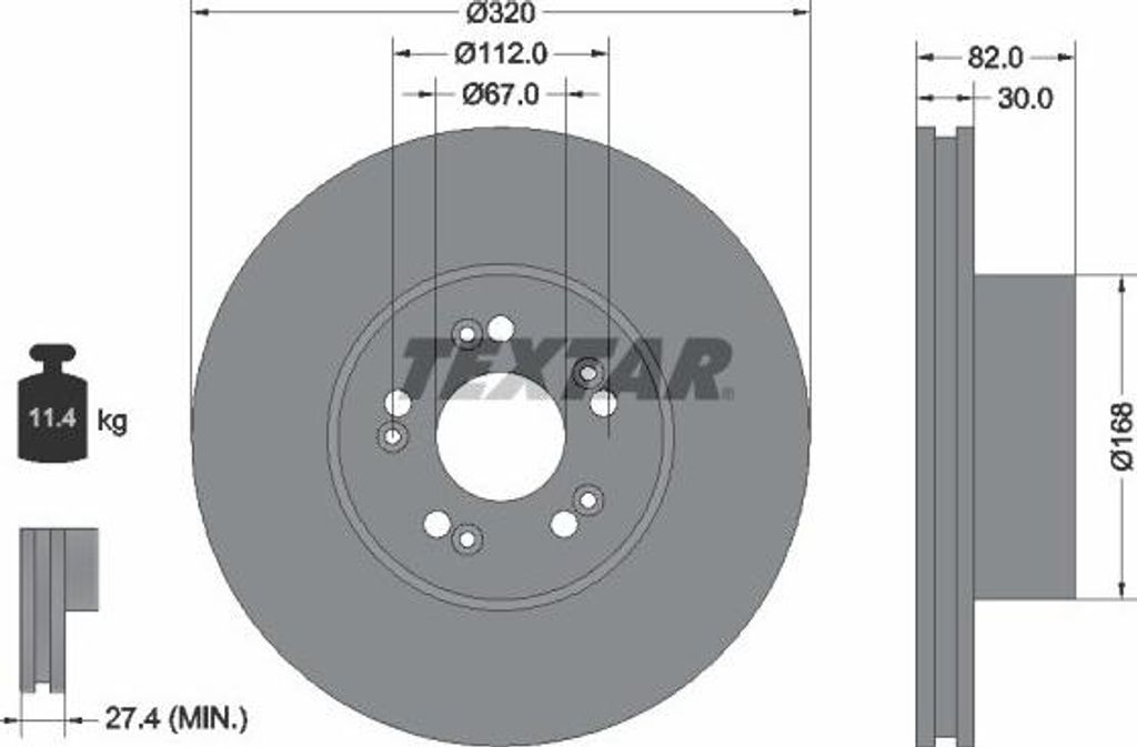 2x TEXTAR Bremsscheibe 92056600 passend für MERCEDES-BENZ S-Klasse Coupe (C140)