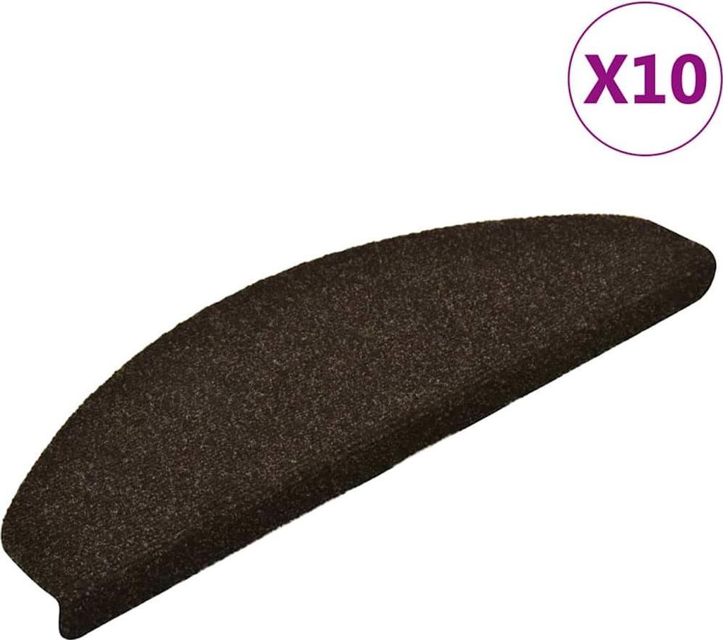 vidaXL Samolepiace rohože 10 ks 65x21x4 cm Tmavo hnedé Obrázok produktu 