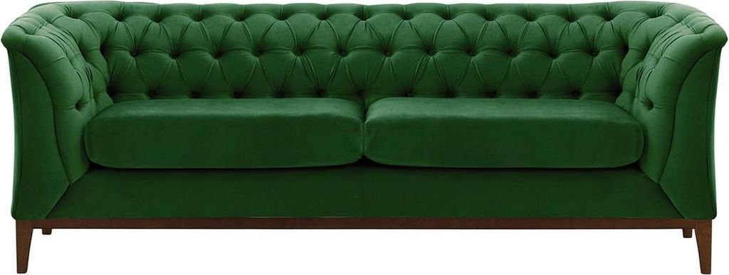 2,5-Sitzer Sofa Chesterfield Modern Wood-Velluto 10-dunkle Eiche