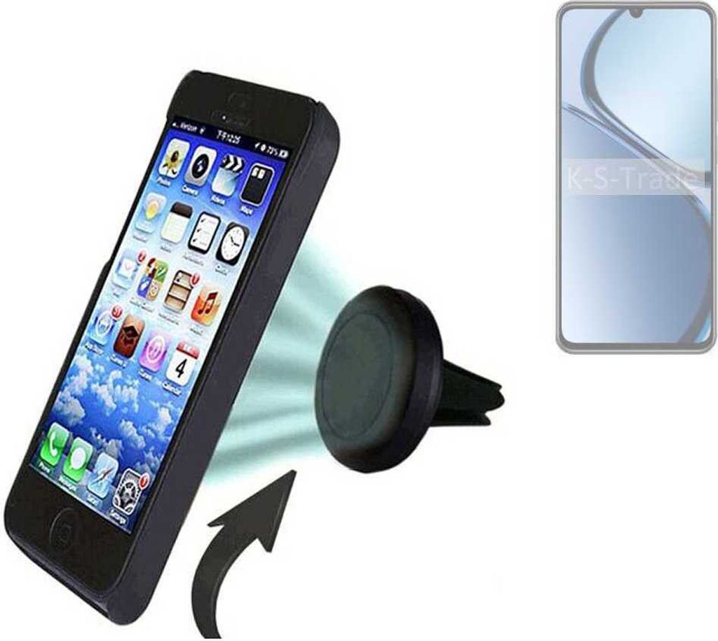 K-S-Trade kompatibel mit Realme Narzo N63 Auto Handy Halterung KFZ Halter Lüftungsgitterhalterung Air Vent mount Smartphone Halter