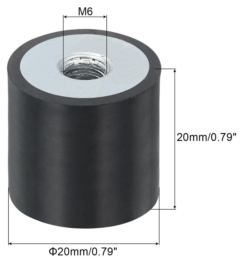 4 Stš¹ck 20 x 20mm M6 Gummid?mpfer, Multi-Typ-Gummipuffer,Schwingungsd?mpfer fš¹r Motorraum und Luftkompressoren