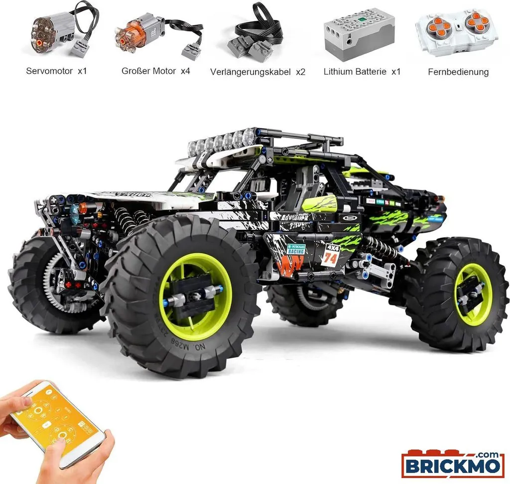 Construisez votre propre 4x4 tout-terrain télécommandé vert 1879pcs - 11