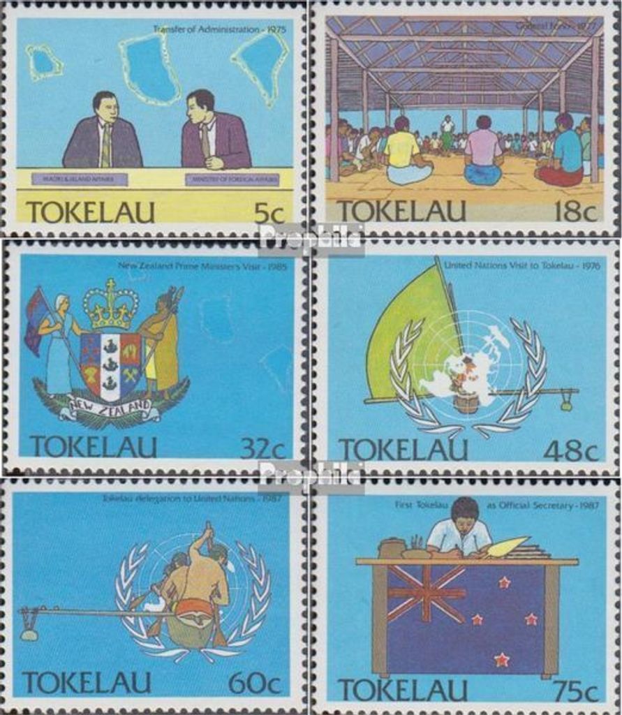 Briefmarken Tokelau 1988 Mi 153-158 (kompl.Ausg.) postfrisch Politische Ereignisse