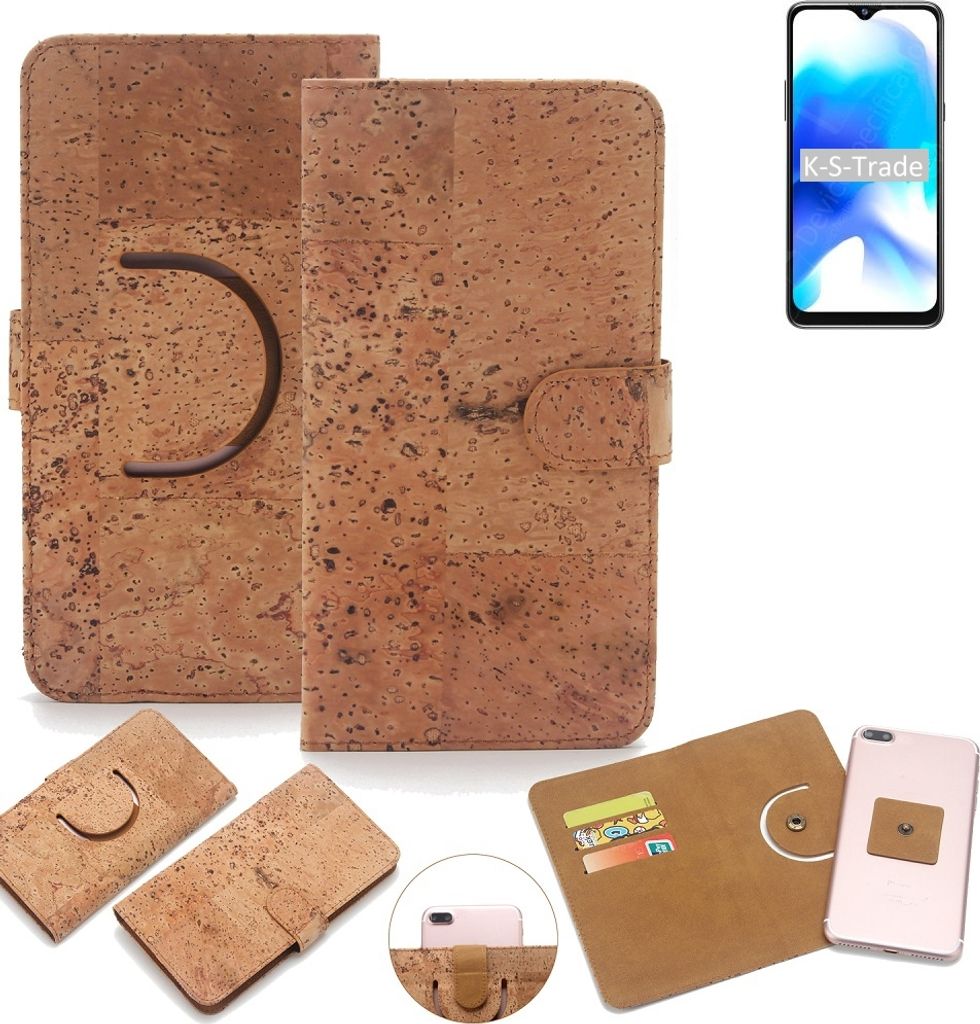 K-S-Trade Handy Hülle Schutz Hülle kompatibel mit Blackview A80s Handyhülle Schutzhülle Korkhülle Kork-Hülle 1x
