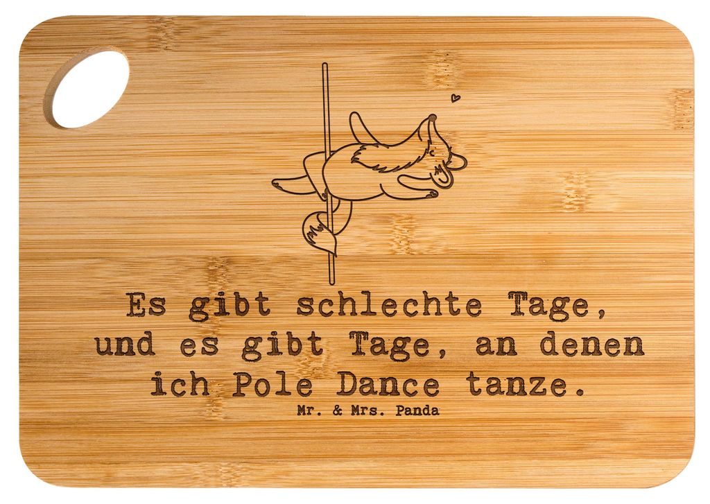 Mr. & Mrs. Panda Schneidebrett Fuchs Poledance - Transparent - Geschenk, Tanzen, Frühstücksbrettchen, Holzbrett, Pole Dance, Hackbrett, holzschne...