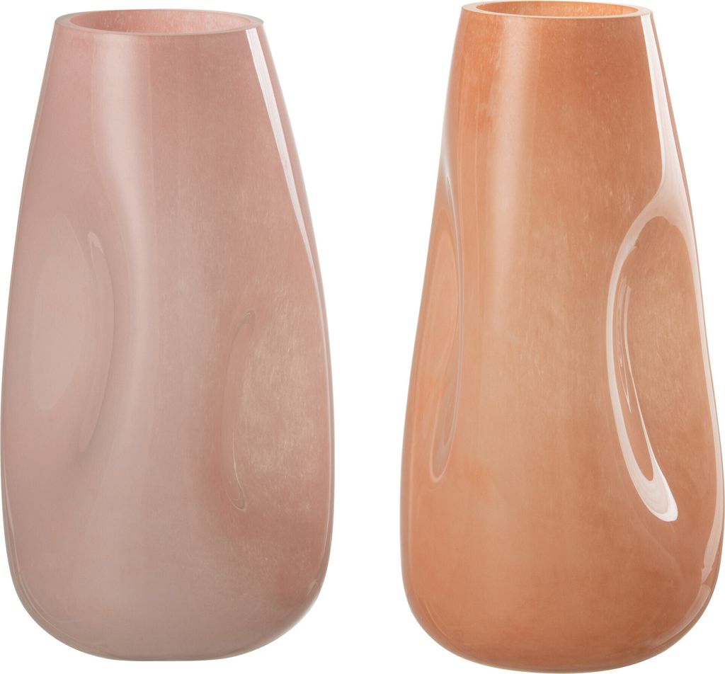 J-Line Vase Beule Glas Rosa/Orange Large 2 Sortiert