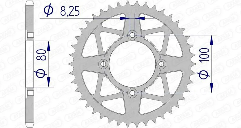 Pignon AFAM en aluminium standard - 520 pour moto de compétition
