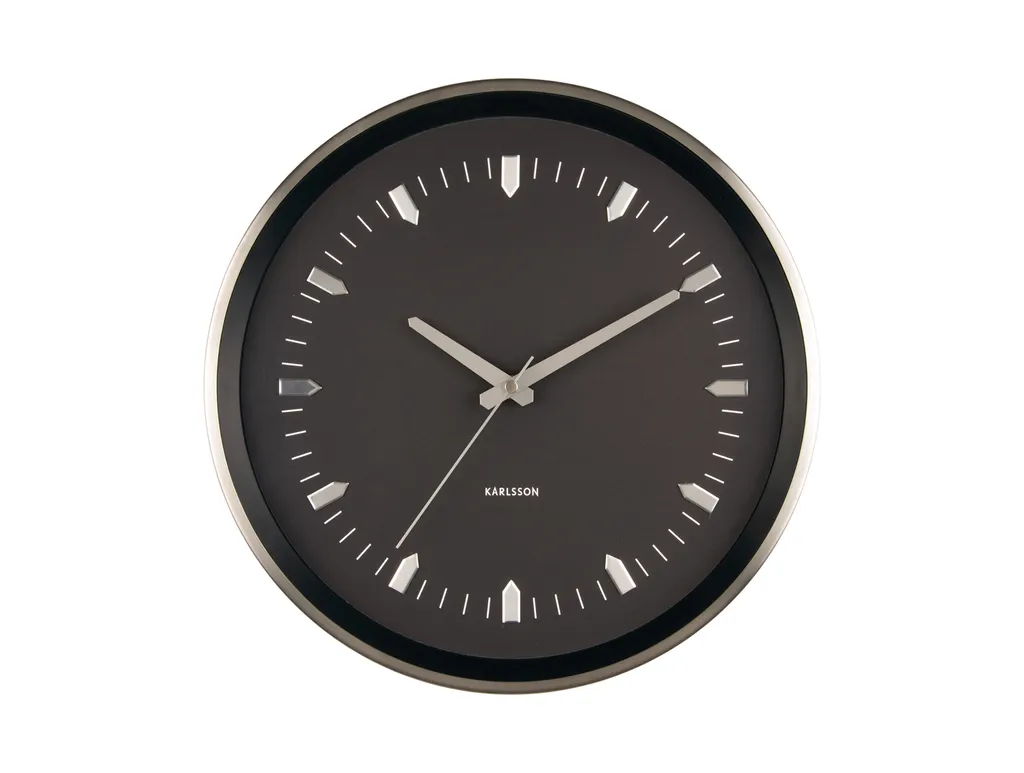 Karlsson Horloge Murale Bâtons de Flèche Argent - Design Minimaliste 40cm