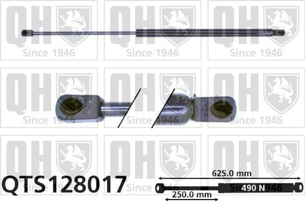 QUINTON HAZELL QTS128017 Gasfeder Heckklappendämpfer für TALBOT Horizon Schrägheck 625mm
