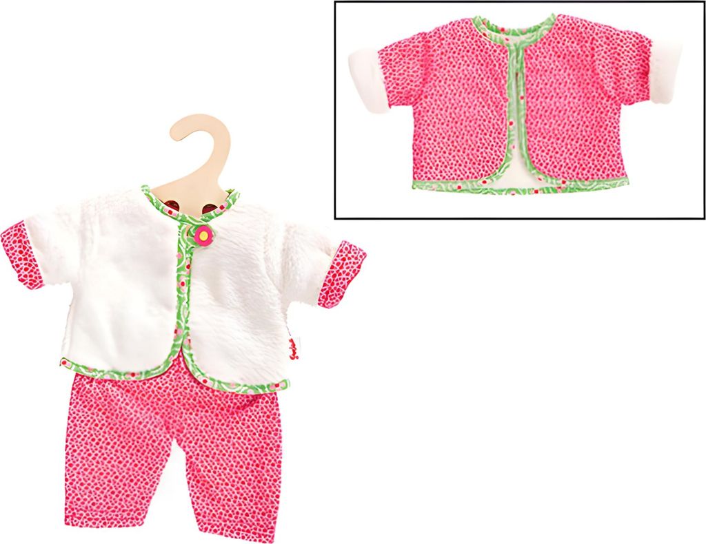 Heless Puppenkleidung Set - rosa grün - Wendejacke 28-35 cm