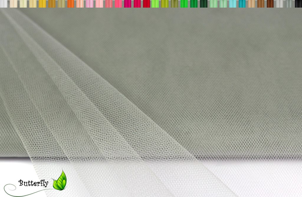 TÜLL Stoff 10m x 150cm, Farbauswahl:silber / grau 077 Produktbild 