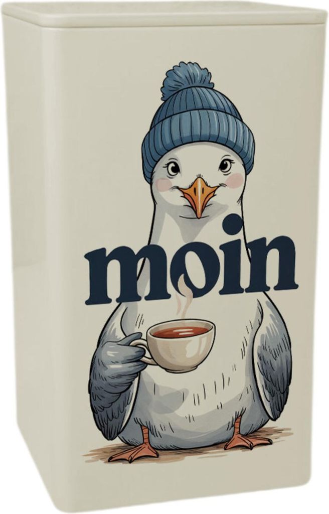 Möwe trinkt Friesentee TeeDose 900ml - MOIN Produktbild 