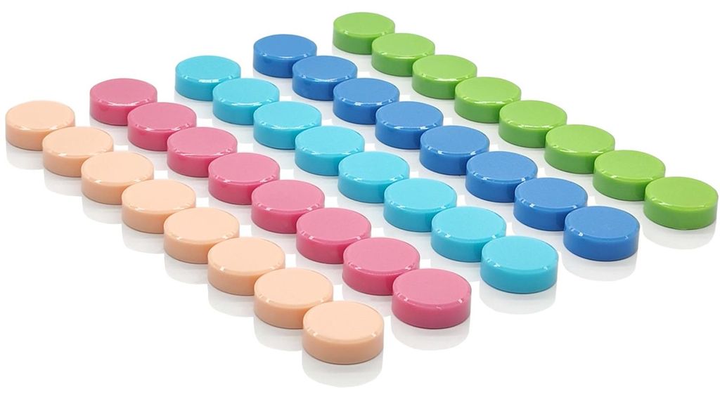 Magnete für Magnettafeln, 40 Stück, 5 Farben, Mini-Magnete, stark, kleine Kühlschrankmagnete, bunte Whiteboard-Magnete, runde Magnete für Tafel...