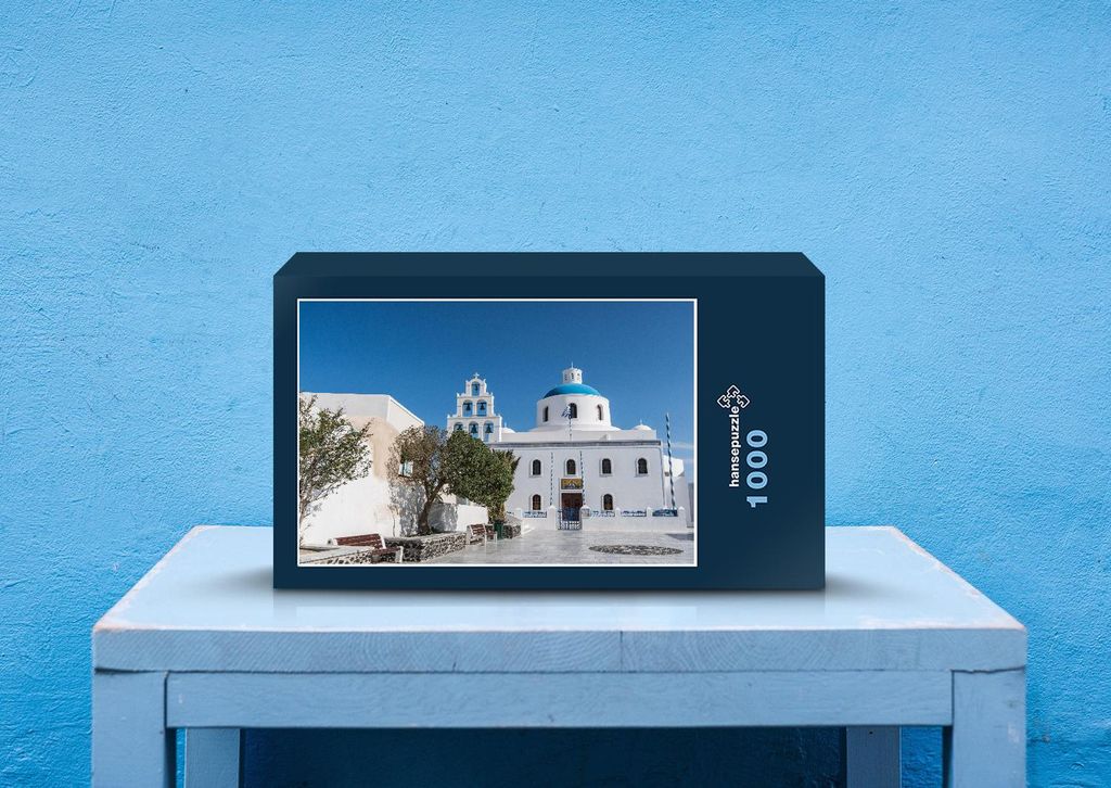 hansepuzzle 20691 - Santorini Puzzle, 1000 Teile, Natur, 60,0 x 46,0cm mit hochwertiger Aufbewahrung, Kartonbox und wiederverschließbarem Beutel