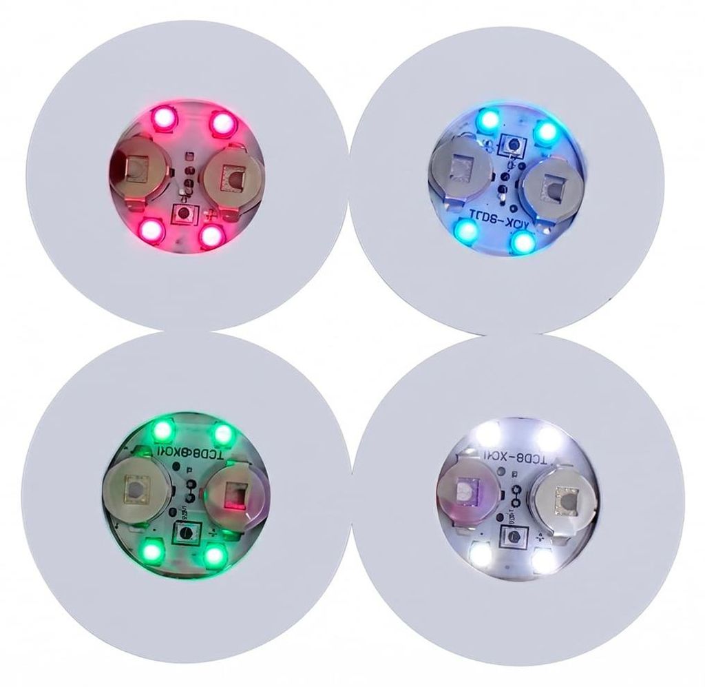 LED-Untersetzer für Flaschen, 4 Stück, farbenfrohe Produktbild 