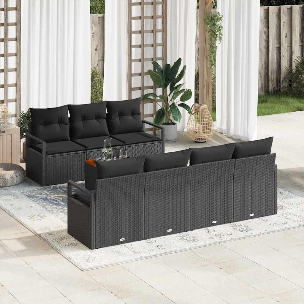 Maison Exclusive - Gartensofa-set mit Speicher 8 pcs Schwarz Poly-Rattan