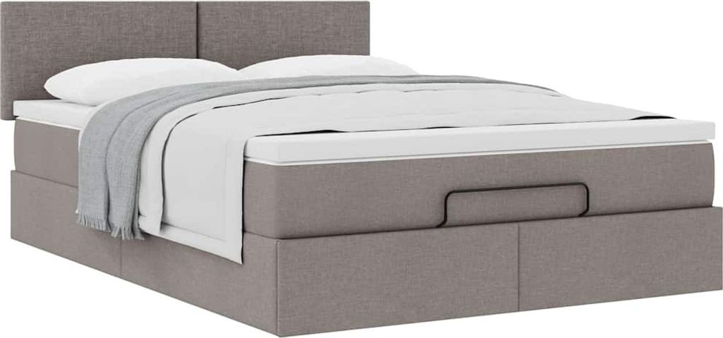 Maison Exclusive - Ottoman-Bett mit Matratze Taupe 140x200 cm Stoff