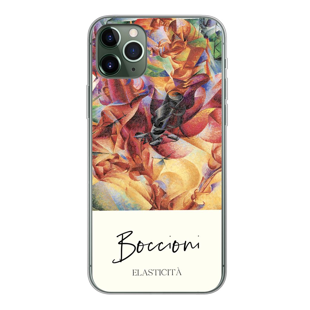 MuchoWow Handyhülle Schutzhülle Hülle für iPhone 11 Pro Max Kunst - Umberto Boccioni - Elasticità Silikon Softcase Handy Hülle - Schutz