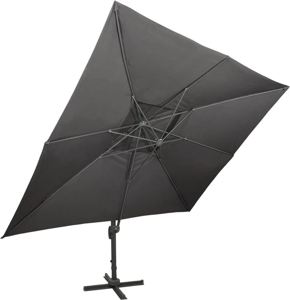 vidaXL Ampelschirm mit Doppeldach Anthrazit 400 x 300 cm Produktbild 